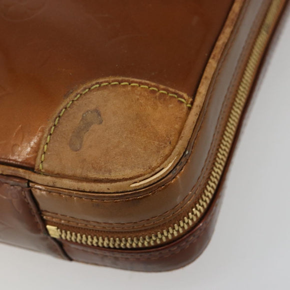 LOUIS VUITTON Monogram Vernis Van Damme Hand Bag Bronze M91125 LV Auth gh2113