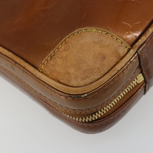 LOUIS VUITTON Monogram Vernis Van Damme Hand Bag Bronze M91125 LV Auth gh2113