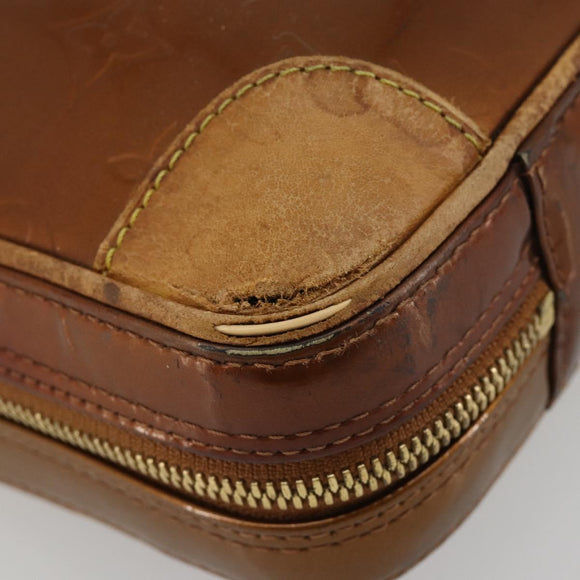 LOUIS VUITTON Monogram Vernis Van Damme Hand Bag Bronze M91125 LV Auth gh2113