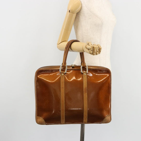 LOUIS VUITTON Monogram Vernis Van Damme Hand Bag Bronze M91125 LV Auth gh2113