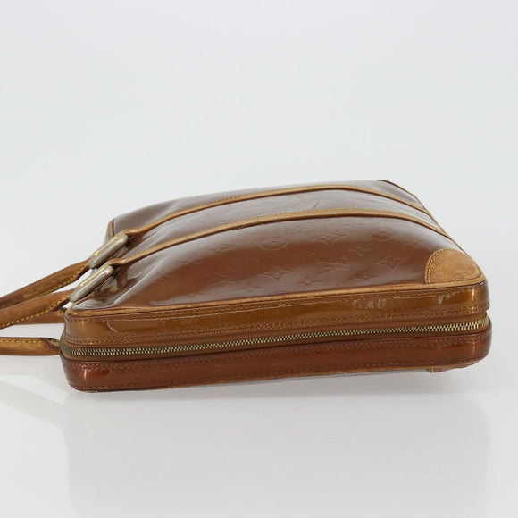 LOUIS VUITTON Monogram Vernis Van Damme Hand Bag Bronze M91125 LV Auth gh2113
