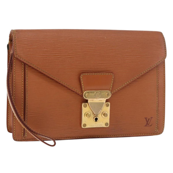 LOUIS VUITTON Epi Serie Dragonne Hand Bag Brown M52618 LV Auth gh2116