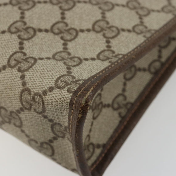 GUCCI GG Supreme Clutch Bag PVC Beige Gold 67 039 5465 Auth gh2123