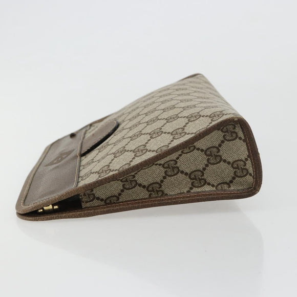 GUCCI GG Supreme Clutch Bag PVC Beige Gold 67 039 5465 Auth gh2123