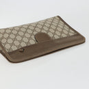 GUCCI GG Supreme Clutch Bag PVC Beige Gold 67 039 5465 Auth gh2123-6