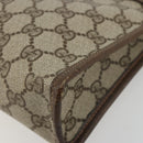 GUCCI GG Supreme Clutch Bag PVC Beige Gold 67 039 5465 Auth gh2123-8