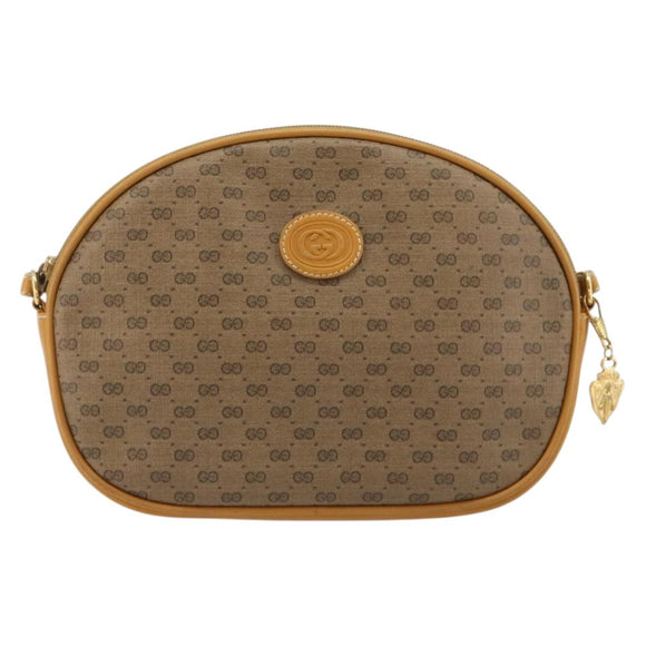 GUCCI Micro GG Supreme Shoulder Bag PVC Beige Gold 007 89 0094 Auth gh2125