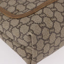 GUCCI GUCCI Plus Supreme Web Sherry Line Tote Bag PVC Beige Gold Auth gh2126-10