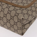 GUCCI GUCCI Plus Supreme Web Sherry Line Tote Bag PVC Beige Gold Auth gh2126-11