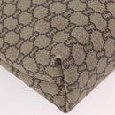 GUCCI GUCCI Plus Supreme Web Sherry Line Tote Bag PVC Beige Gold Auth gh2126-12