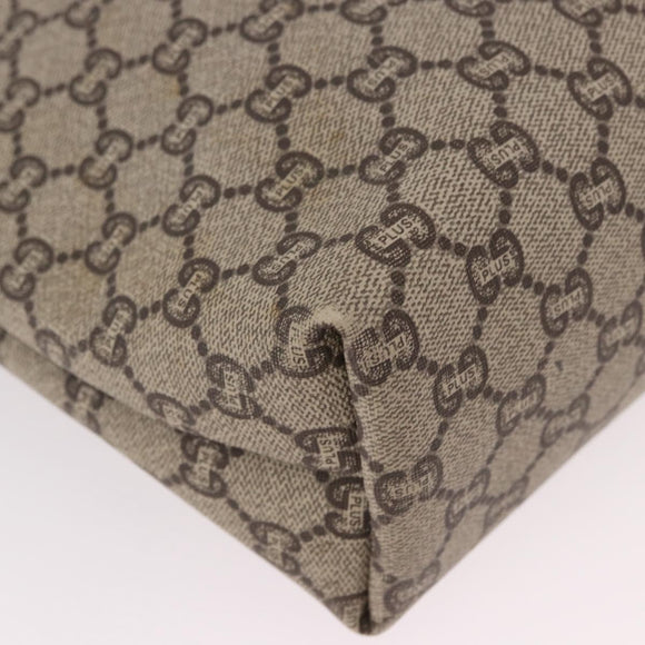 GUCCI GUCCI Plus Supreme Web Sherry Line Tote Bag PVC Beige Gold Auth gh2126