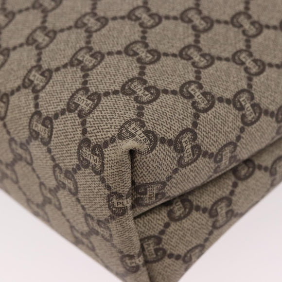 GUCCI GUCCI Plus Supreme Web Sherry Line Tote Bag PVC Beige Gold Auth gh2126