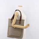 GUCCI GUCCI Plus Supreme Web Sherry Line Tote Bag PVC Beige Gold Auth gh2126-20