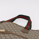 GUCCI GUCCI Plus Supreme Web Sherry Line Tote Bag PVC Beige Gold Auth gh2126-8