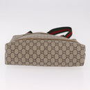 GUCCI GUCCI Plus Supreme Web Sherry Line Tote Bag PVC Beige Gold Auth gh2126-9