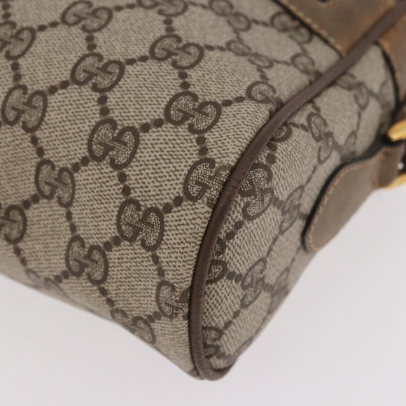 GUCCI GG Supreme Web Sherry Line Bag PVC Beige Gold 56 02 005 Auth gh2127