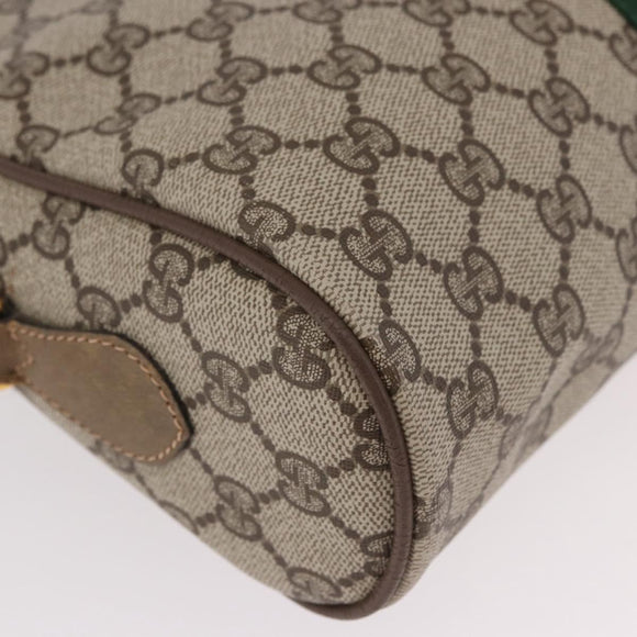 GUCCI GG Supreme Web Sherry Line Bag PVC Beige Gold 56 02 005 Auth gh2127