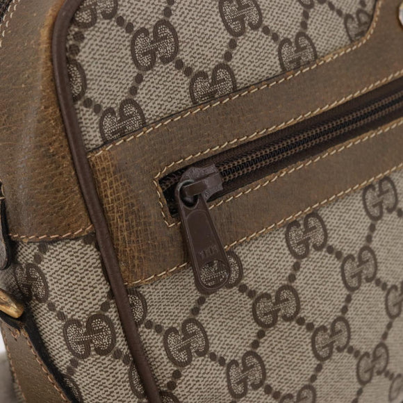 GUCCI GG Supreme Web Sherry Line Bag PVC Beige Gold 56 02 005 Auth gh2127