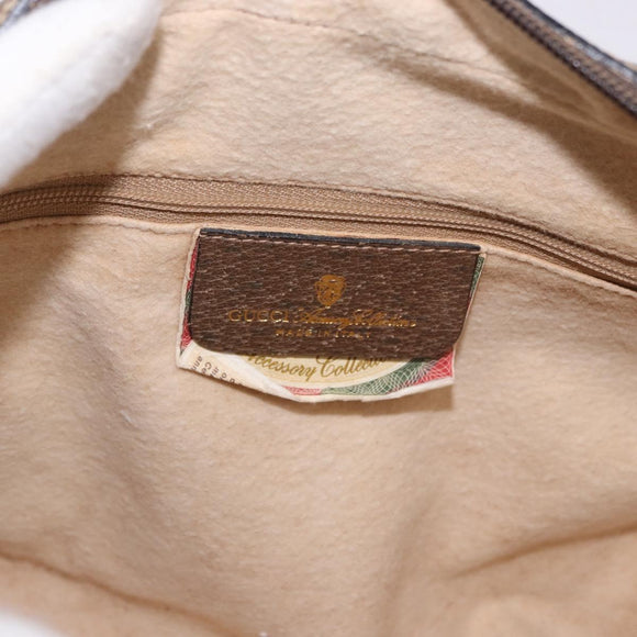 GUCCI GG Supreme Web Sherry Line Bag PVC Beige Gold 56 02 005 Auth gh2127