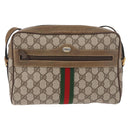 GUCCI GG Supreme Web Sherry Line Bag PVC Beige Gold 56 02 005 Auth gh2127-13