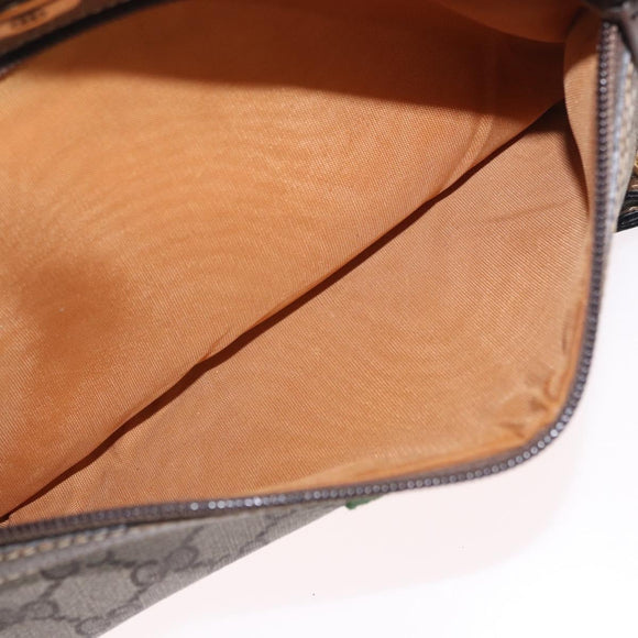 GUCCI GG Supreme Web Sherry Line Bag PVC Beige Gold 56 02 005 Auth gh2127