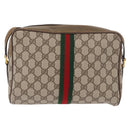GUCCI GG Supreme Web Sherry Line Bag PVC Beige Gold 56 02 005 Auth gh2127-2