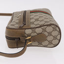 GUCCI GG Supreme Web Sherry Line Bag PVC Beige Gold 56 02 005 Auth gh2127-4