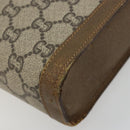 GUCCI GG Supreme Clutch Bag PVC Beige Gold Auth gh2128-15