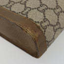 GUCCI GG Supreme Clutch Bag PVC Beige Gold Auth gh2128-14