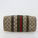 GUCCI GG Supreme Web Sherry Line Boston Bag PVC Beige Goud 40 3841 Auth gh2129-5