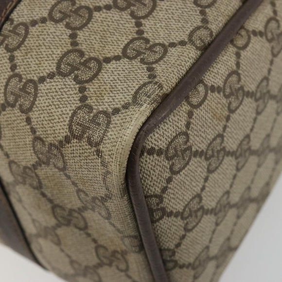 GUCCI GG Supreme Web Sherry Line Boston Bag PVC Beige Goud 40 3841 Auth gh2129