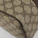 GUCCI GG Supreme Web Sherry Line Boston Bag PVC Beige Goud 40 3841 Auth gh2129-17