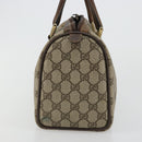 GUCCI GG Supreme Web Sherry Line Boston Bag PVC Beige Goud 40 3841 Auth gh2129-4