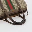 GUCCI GG Supreme Web Sherry Line Boston Bag PVC Beige Goud 40 3841 Auth gh2129-8