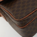 CELINE Macadam Canvas Shoulder Bag PVC Leather Brown Gold Auth gh2130-15