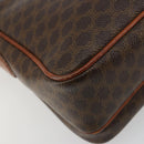 CELINE Macadam Canvas Shoulder Bag PVC Leather Brown Gold Auth gh2130-17