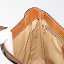 CELINE Macadam Canvas Shoulder Bag PVC Leather Brown Gold Auth gh2130-21