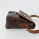 CELINE Macadam Canvas Shoulder Bag PVC Leather Brown Gold Auth gh2130-3