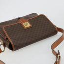 CELINE Macadam Canvas Shoulder Bag PVC Leather Brown Gold Auth gh2130-6
