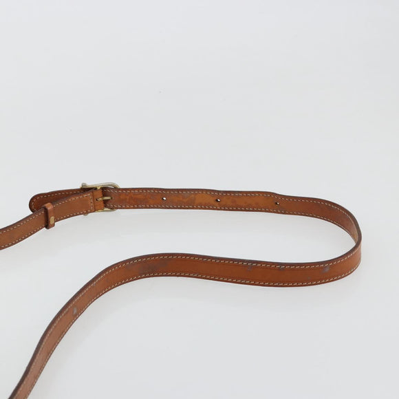 CELINE Macadam Canvas Shoulder Bag PVC Leather Brown Gold Auth gh2130