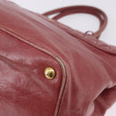 Miu Miu Matelasse Hand Bag Leather 2way Pink Gold Auth gh2131-15