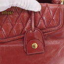 Miu Miu Matelasse Hand Bag Leather 2way Pink Gold Auth gh2131-19