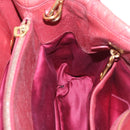 Miu Miu Matelasse Hand Bag Leather 2way Pink Gold Auth gh2131-22