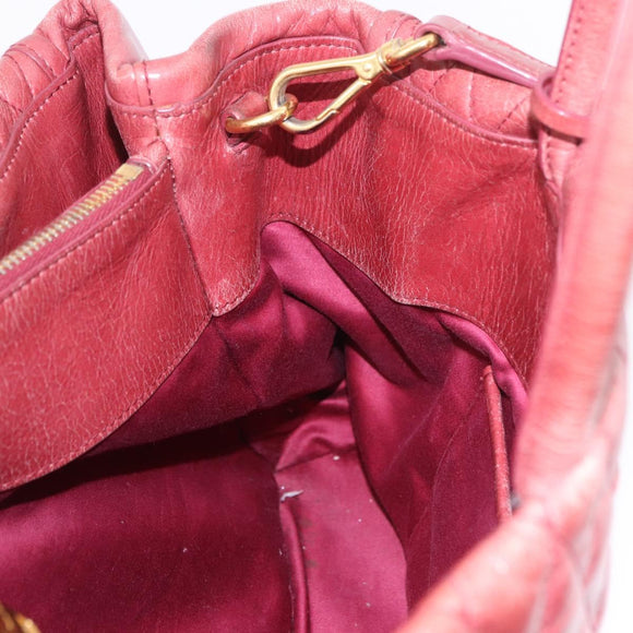 Miu Miu Matelasse Hand Bag Leather 2way Pink Gold Auth gh2131