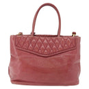 Miu Miu Matelasse Hand Bag Leather 2way Pink Gold Auth gh2131-2