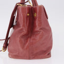 Miu Miu Matelasse Hand Bag Leather 2way Pink Gold Auth gh2131-3