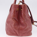 Miu Miu Matelasse Hand Bag Leather 2way Pink Gold Auth gh2131-4
