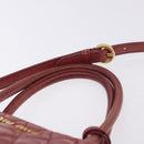 Miu Miu Matelasse Hand Bag Leather 2way Pink Gold Auth gh2131-8