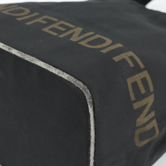 FENDI Handtasche Canvas Schwarz Braun Auth gh2132