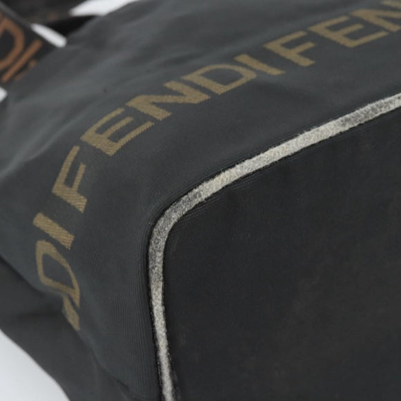 FENDI Handtasche Canvas Schwarz Braun Auth gh2132